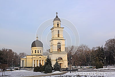 Bell tower of Nativity Cathedral in Kishinev (ChiÈ™inÄƒu) Moldova Editorial Stock Photo